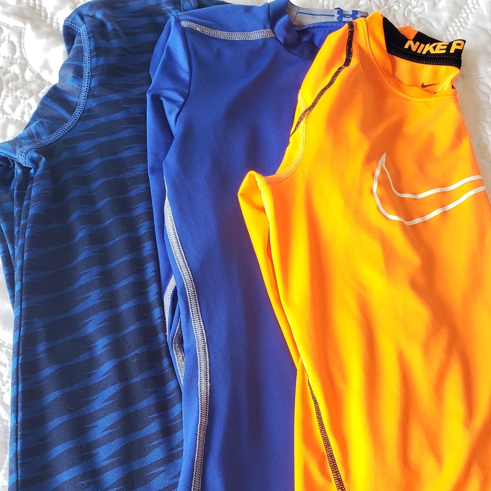 Three Long Sleeve Activewear Shirts - Boys sizes Small/Medium